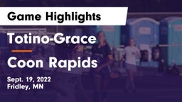 Totino-Grace  vs Coon Rapids  Game Highlights - Sept. 19, 2022