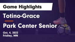 Totino-Grace  vs Park Center Senior  Game Highlights - Oct. 4, 2022