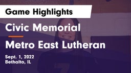 Civic Memorial  vs Metro East Lutheran Game Highlights - Sept. 1, 2022