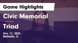 Civic Memorial  vs Triad  Game Highlights - Oct. 11, 2022