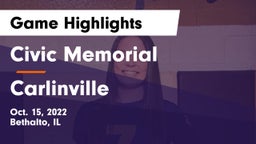 Civic Memorial  vs Carlinville Game Highlights - Oct. 15, 2022