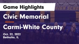 Civic Memorial  vs Carmi-White County  Game Highlights - Oct. 22, 2022