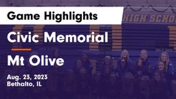 Civic Memorial  vs Mt Olive Game Highlights - Aug. 23, 2023