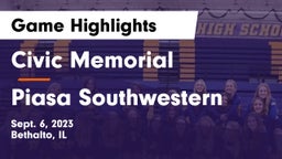Civic Memorial  vs Piasa Southwestern Game Highlights - Sept. 6, 2023
