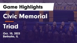 Civic Memorial  vs Triad  Game Highlights - Oct. 10, 2023