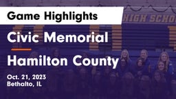 Civic Memorial  vs Hamilton County Game Highlights - Oct. 21, 2023