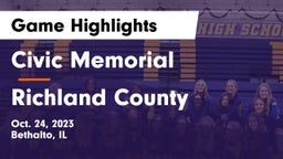 Civic Memorial  vs Richland County  Game Highlights - Oct. 24, 2023