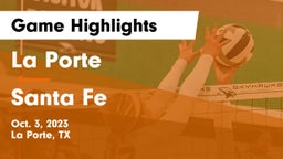 La Porte  vs Santa Fe  Game Highlights - Oct. 3, 2023
