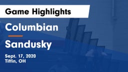 Columbian  vs Sandusky  Game Highlights - Sept. 17, 2020