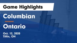 Columbian  vs Ontario  Game Highlights - Oct. 12, 2020