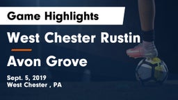 West Chester Rustin  vs Avon Grove  Game Highlights - Sept. 5, 2019