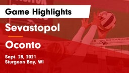 Sevastopol  vs Oconto  Game Highlights - Sept. 28, 2021