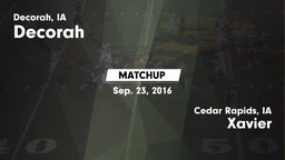 Matchup: Decorah vs. Xavier  2016