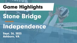 Stone Bridge  vs Independence  Game Highlights - Sept. 26, 2023