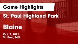St. Paul Highland Park  vs Blaine  Game Highlights - Oct. 2, 2021