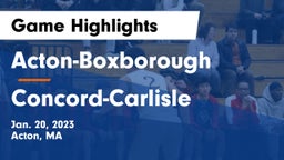 Acton-Boxborough  vs Concord-Carlisle  Game Highlights - Jan. 20, 2023