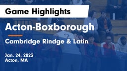 Acton-Boxborough  vs Cambridge Rindge & Latin  Game Highlights - Jan. 24, 2023