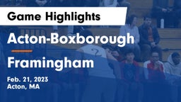 Acton-Boxborough  vs Framingham  Game Highlights - Feb. 21, 2023