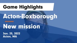 Acton-Boxborough  vs New mission  Game Highlights - Jan. 25, 2022
