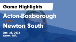 Acton-Boxborough  vs Newton South  Game Highlights - Jan. 28, 2022