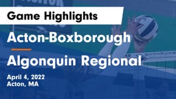 Acton-Boxborough  vs Algonquin Regional  Game Highlights - April 4, 2022