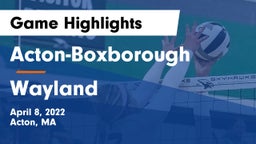 Acton-Boxborough  vs Wayland  Game Highlights - April 8, 2022