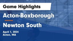Acton-Boxborough  vs Newton South  Game Highlights - April 1, 2024