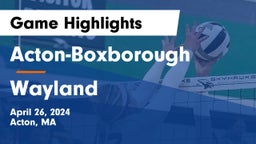 Acton-Boxborough  vs Wayland  Game Highlights - April 26, 2024