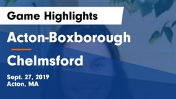 Acton-Boxborough  vs Chelmsford  Game Highlights - Sept. 27, 2019