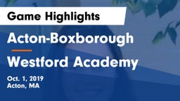 Acton-Boxborough  vs Westford Academy  Game Highlights - Oct. 1, 2019
