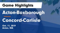 Acton-Boxborough  vs Concord-Carlisle  Game Highlights - Oct. 11, 2019