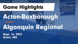 Acton-Boxborough  vs Algonquin Regional  Game Highlights - Sept. 16, 2022