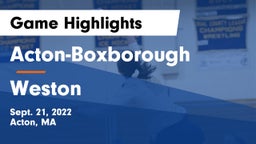 Acton-Boxborough  vs Weston  Game Highlights - Sept. 21, 2022