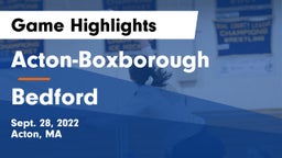 Acton-Boxborough  vs Bedford Game Highlights - Sept. 28, 2022