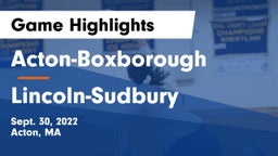 Acton-Boxborough  vs Lincoln-Sudbury  Game Highlights - Sept. 30, 2022