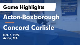 Acton-Boxborough  vs Concord Carlisle Game Highlights - Oct. 3, 2022