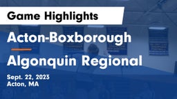 Acton-Boxborough  vs Algonquin Regional  Game Highlights - Sept. 22, 2023