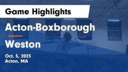 Acton-Boxborough  vs Weston  Game Highlights - Oct. 5, 2023