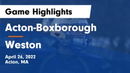 Acton-Boxborough  vs Weston  Game Highlights - April 26, 2022
