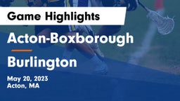 Acton-Boxborough  vs Burlington  Game Highlights - May 20, 2023
