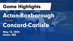 Acton-Boxborough  vs Concord-Carlisle  Game Highlights - May 14, 2024
