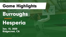 Burroughs  vs Hesperia  Game Highlights - Jan. 15, 2020