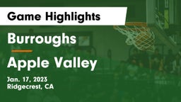 Burroughs  vs Apple Valley  Game Highlights - Jan. 17, 2023