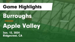 Burroughs  vs Apple Valley  Game Highlights - Jan. 12, 2024