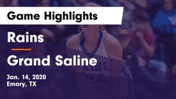Rains  vs Grand Saline  Game Highlights - Jan. 14, 2020