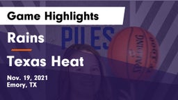 Rains  vs Texas Heat Game Highlights - Nov. 19, 2021