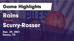 Rains  vs Scurry-Rosser  Game Highlights - Dec. 29, 2021