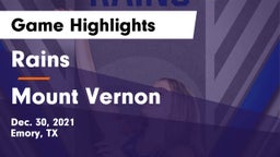 Rains  vs Mount Vernon  Game Highlights - Dec. 30, 2021