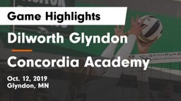 Dilworth Glyndon  vs Concordia Academy Game Highlights - Oct. 12, 2019