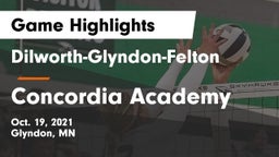 Dilworth-Glyndon-Felton  vs Concordia Academy Game Highlights - Oct. 19, 2021